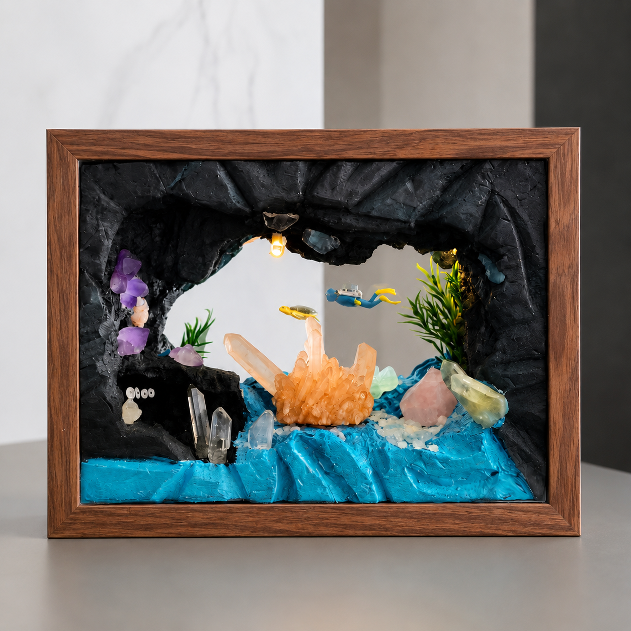 Underwater Crystal Cave Night Light – Scuba Diver
