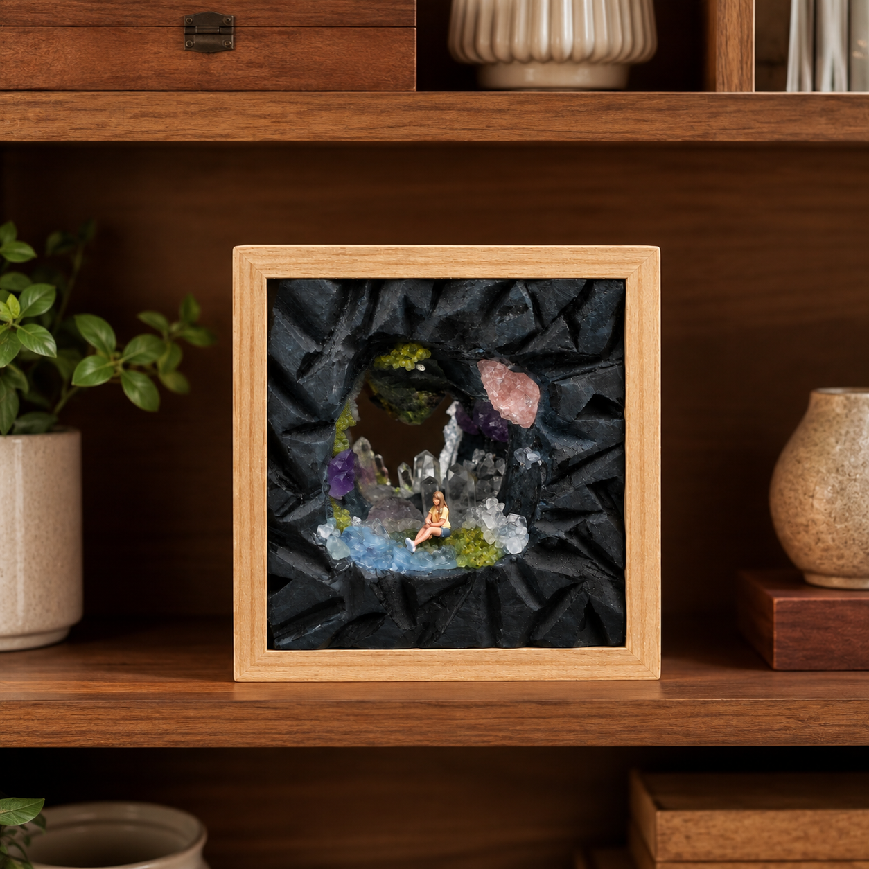 Crystal Cave Night Light – Quartz, Amethyst & Peridot
