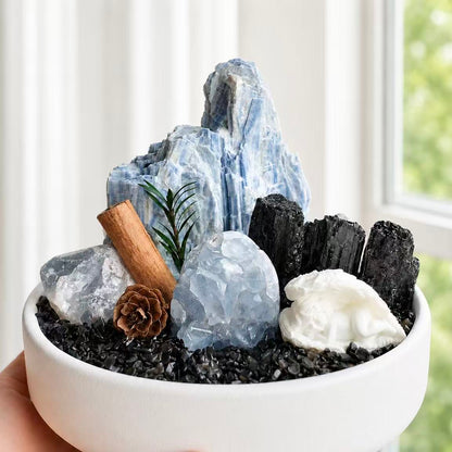 Celestite & Black Tourmaline Crystal Garden