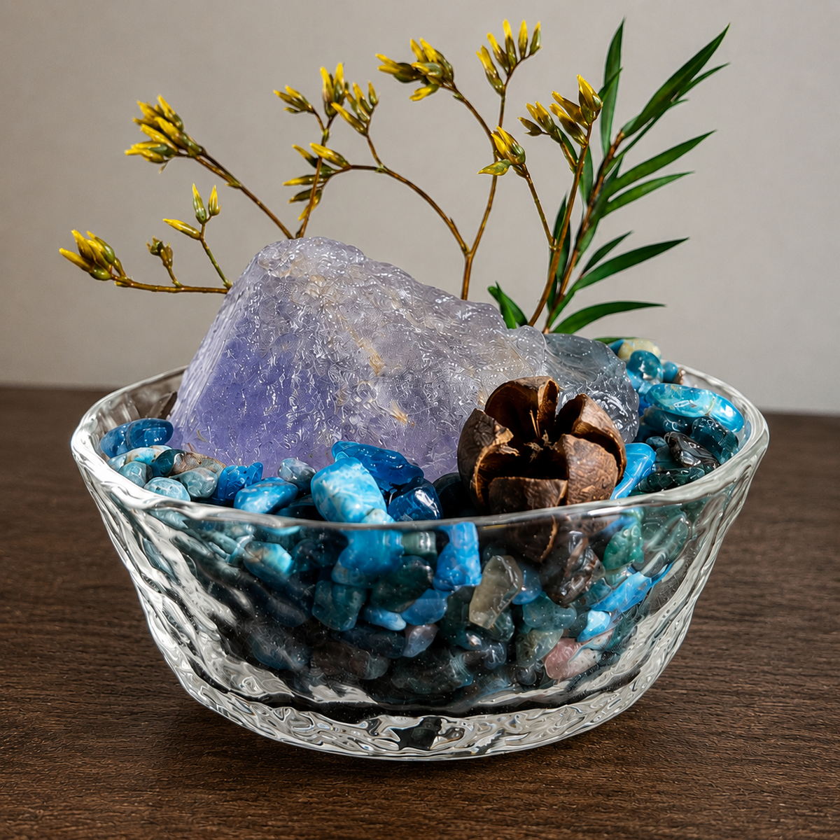 Fluorite & Blue Apatite Garden – Mini Crystal Decor