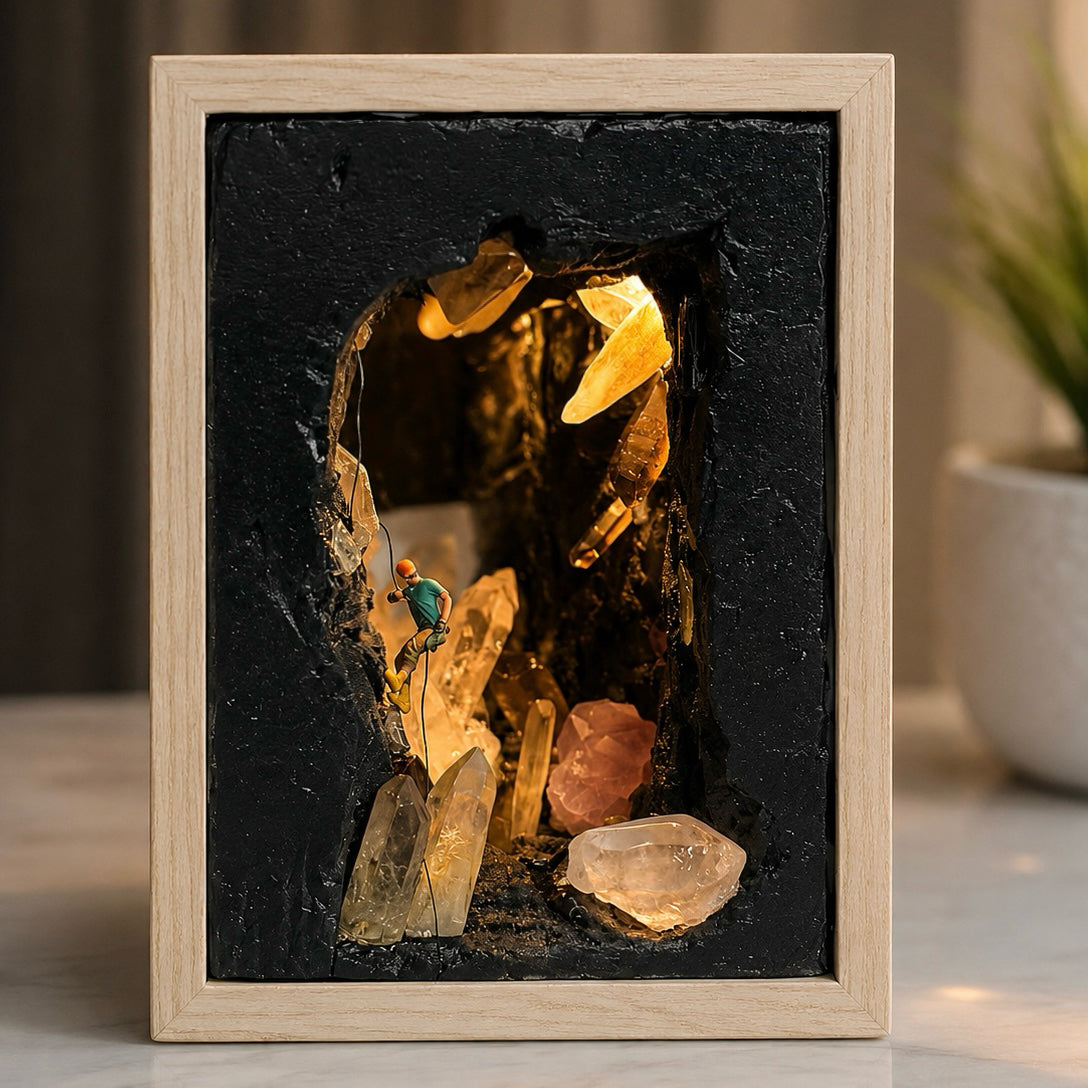 Rock Climber Crystal Cave Night Light