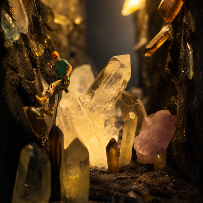Rock Climber Crystal Cave Night Light