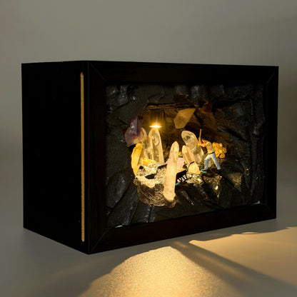 Crystal Mine Tunnel Night Light – Gemstone Diorama
