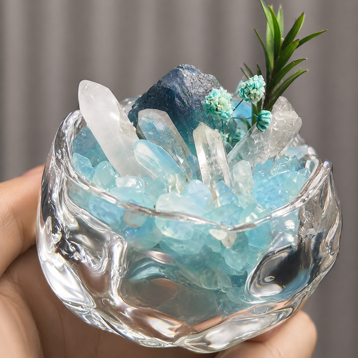 Mini Aquamarine Crystal Garden