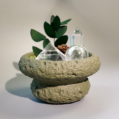 Peridot & Clear Quartz Garden – Pyramid, Sphere & Point