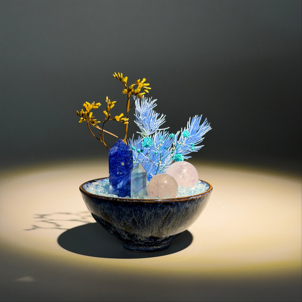 Ocean Blue Sodalite Garden – Ceramic Bowl