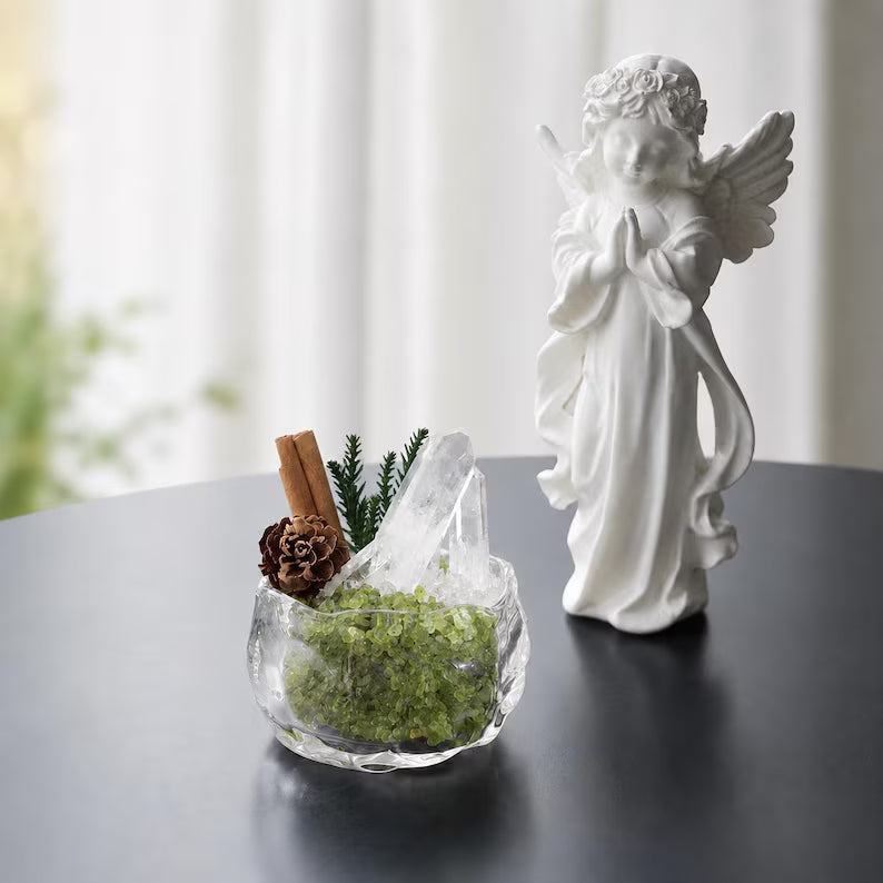 Peridot & Clear Quartz Mini Crystal Garden
