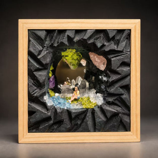 Crystal Cave Night Light – Quartz, Amethyst & Peridot
