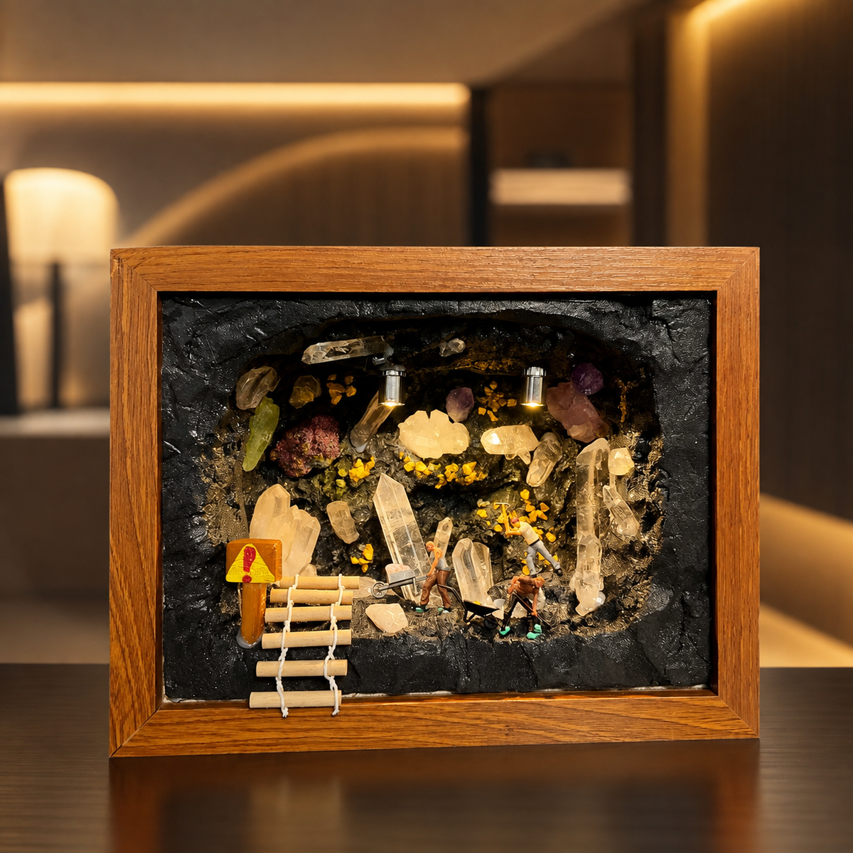 Crystal Mine Cave Night Light – Quartz & Amethyst
