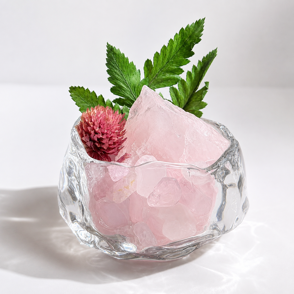 Rose Quartz Botanical Garden – Mini Crystal Decor