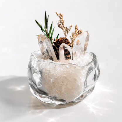 Clear Quartz Crystal Garden – Botanical Desk Decor