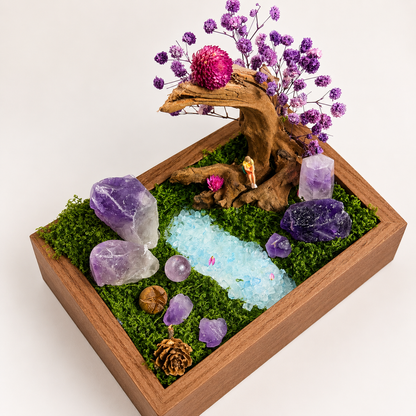 Amethyst Forest Crystal Garden – Woodland Diorama