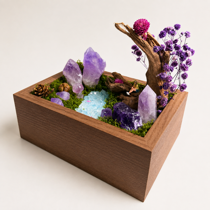 Amethyst Forest Crystal Garden – Woodland Diorama