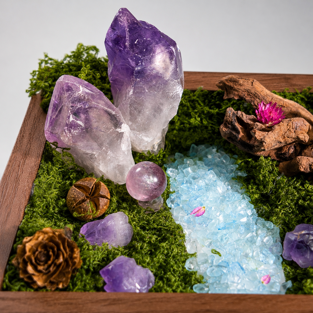 Amethyst Forest Crystal Garden – Woodland Diorama