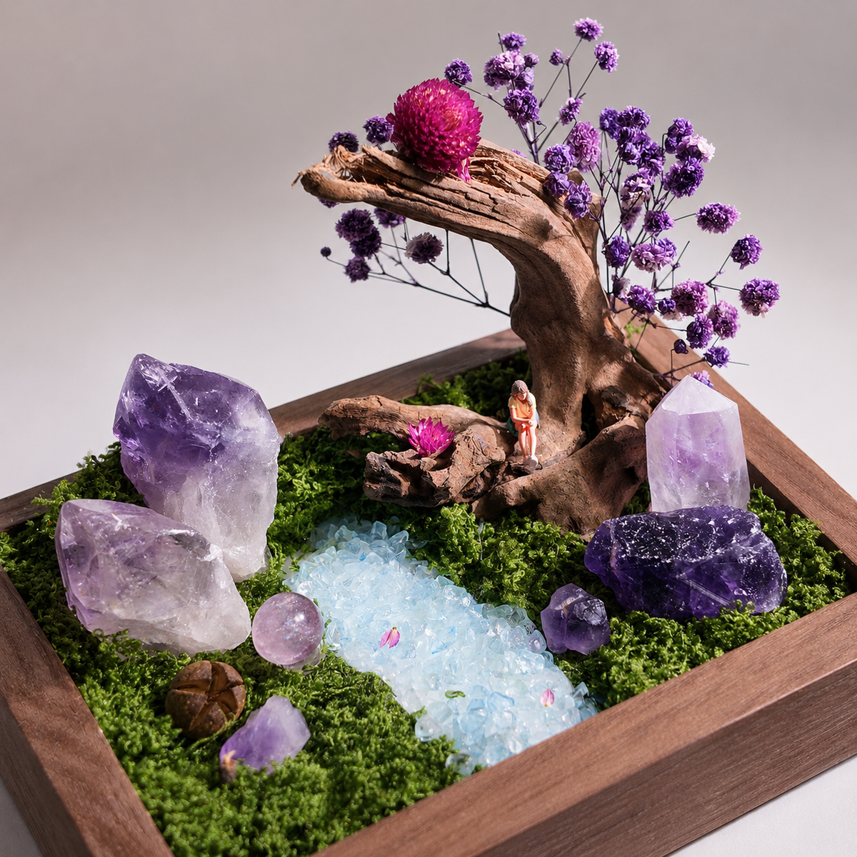 Amethyst Forest Crystal Garden – Woodland Diorama