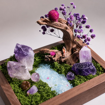 Amethyst Forest Crystal Garden – Woodland Diorama