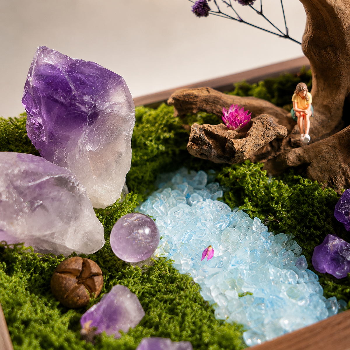 Amethyst Forest Crystal Garden – Woodland Diorama