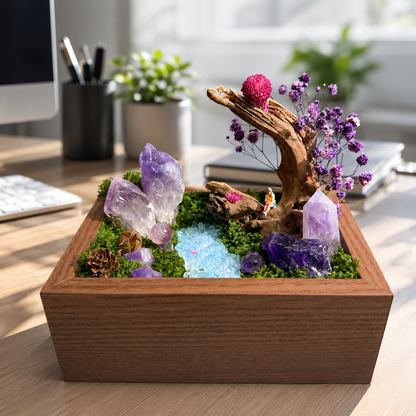 Amethyst Forest Crystal Garden – Woodland Diorama