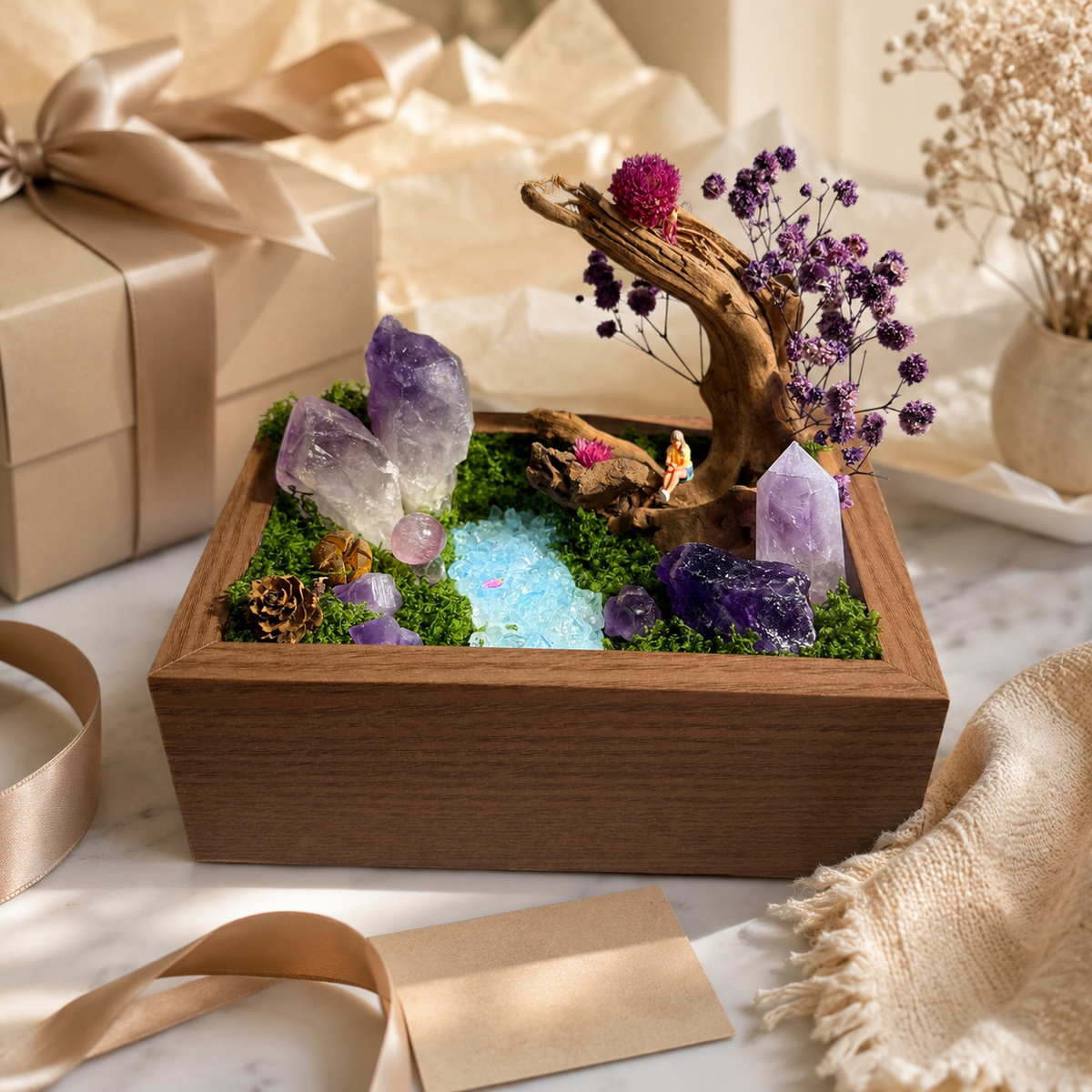 Amethyst Forest Crystal Garden – Woodland Diorama