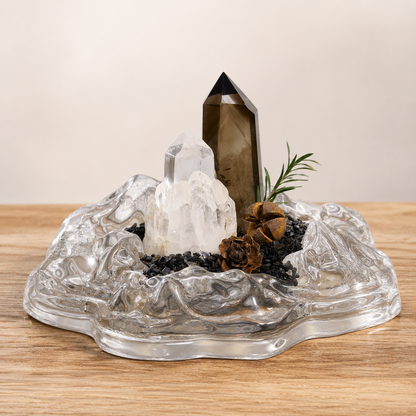 Brazilian Clear & Smoky Quartz Garden – Mineral Decor