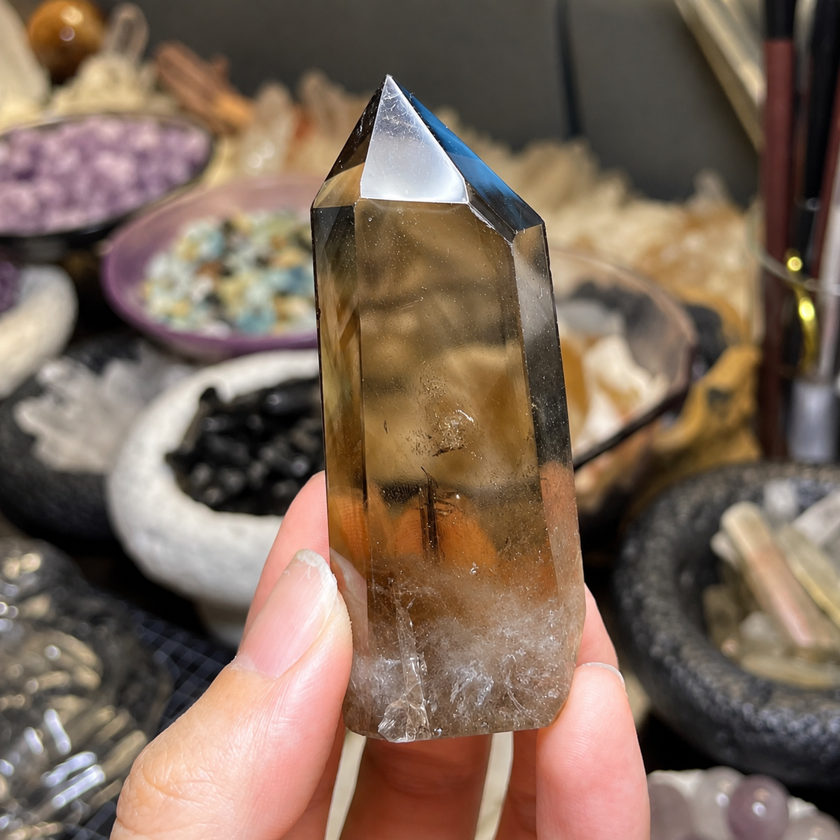 Brazilian Clear & Smoky Quartz Garden – Mineral Decor