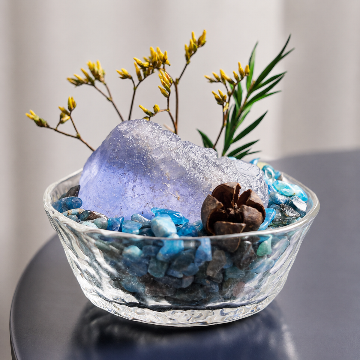 Fluorite & Blue Apatite Garden – Mini Crystal Decor