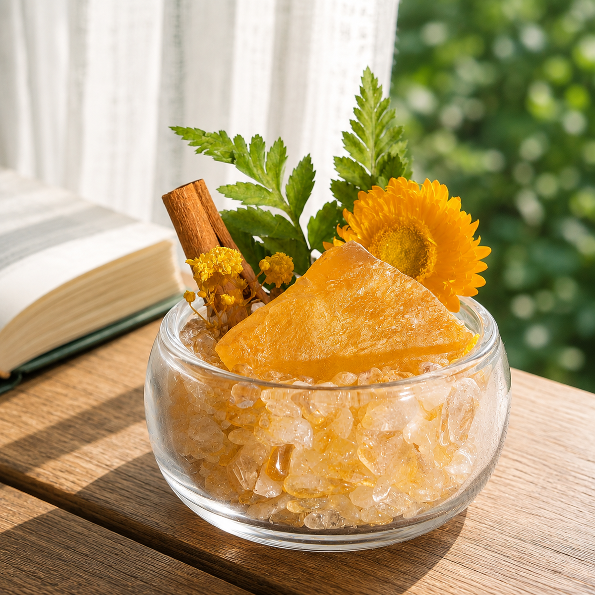 Citrine Mini Crystal Garden – Glass Bowl Decor
