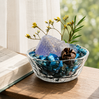 Fluorite & Blue Apatite Garden – Mini Crystal Decor