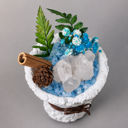 Celestite, Aquamarine & Clear Quartz Garden