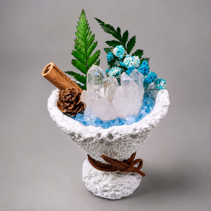 Celestite, Aquamarine & Clear Quartz Garden