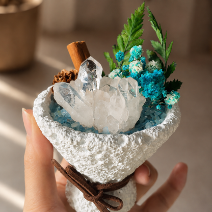 Celestite, Aquamarine & Clear Quartz Garden