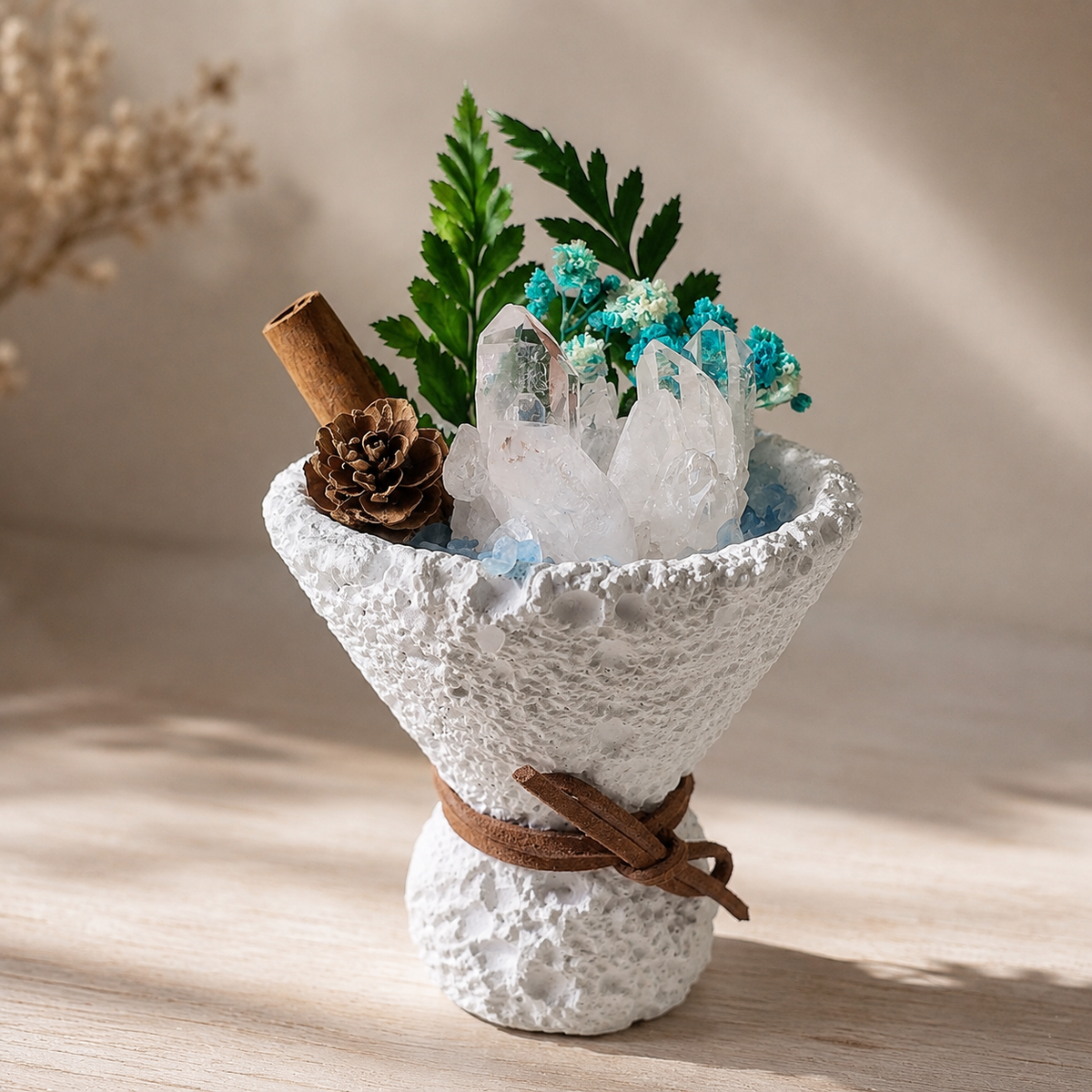 Celestite, Aquamarine & Clear Quartz Garden