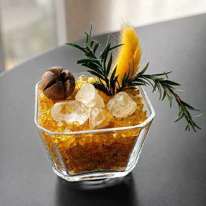 Citrine Crystal Garden – Golden Miniature Decor