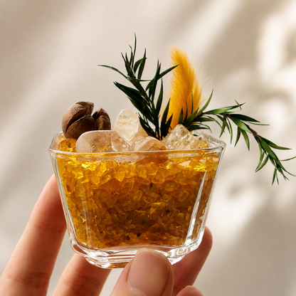 Citrine Crystal Garden – Golden Miniature Decor