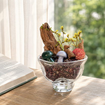 Garnet Crystal Mushroom Garden – Woodland Decor