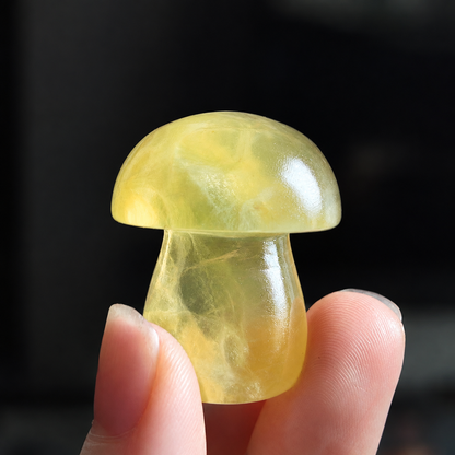 Yellow Fluorite Mushroom Garden – Woodland Miniature