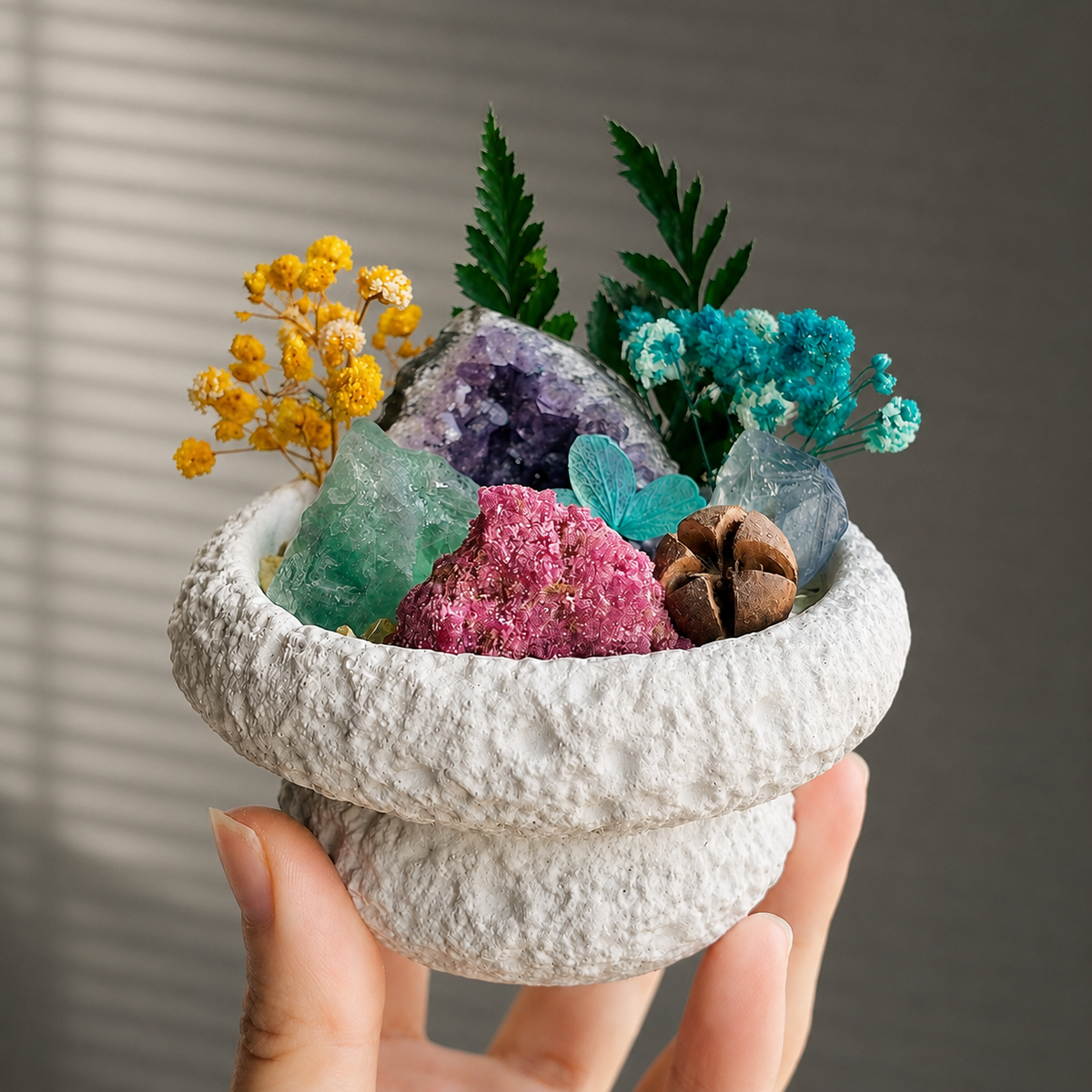 Amethyst Geode Crystal Garden – Colorful Mineral Decor