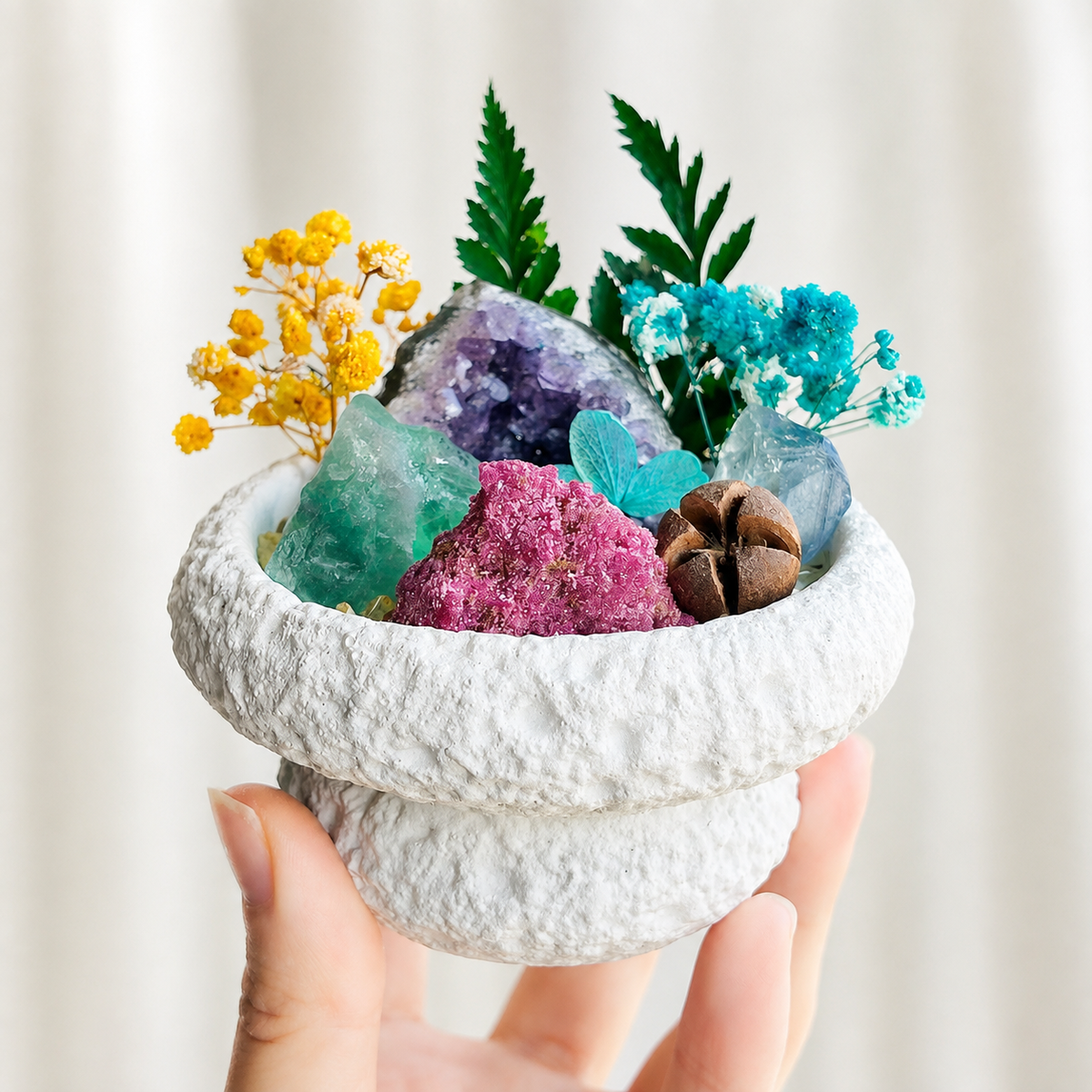 Amethyst Geode Crystal Garden – Colorful Mineral Decor