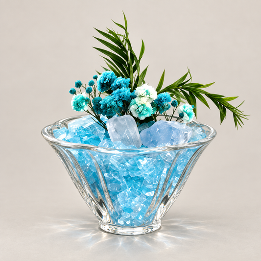 Mini Aquamarine Crystal Garden – Blue Floral Decor