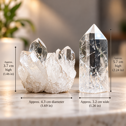 Aquamarine & Clear Quartz Crystal Terrarium – Gold Geometric Hanging Decor