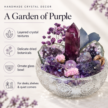 Amethyst Crystal Garden – Geode, Tower & Sphere