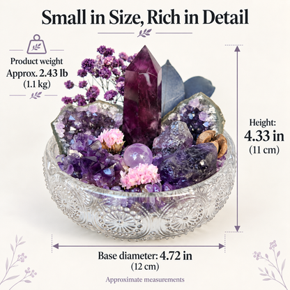 Amethyst Crystal Garden – Geode, Tower & Sphere