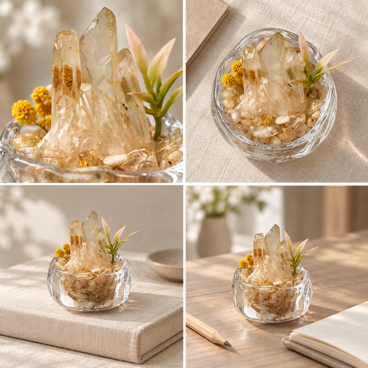 Brazilian Citrine Garden – Mini Yellow Floral Decor