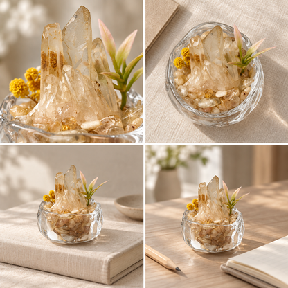 Brazilian Citrine Garden – Mini Yellow Floral Decor