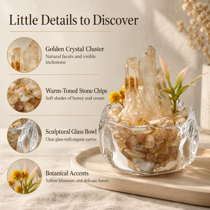 Brazilian Citrine Garden – Mini Yellow Floral Decor