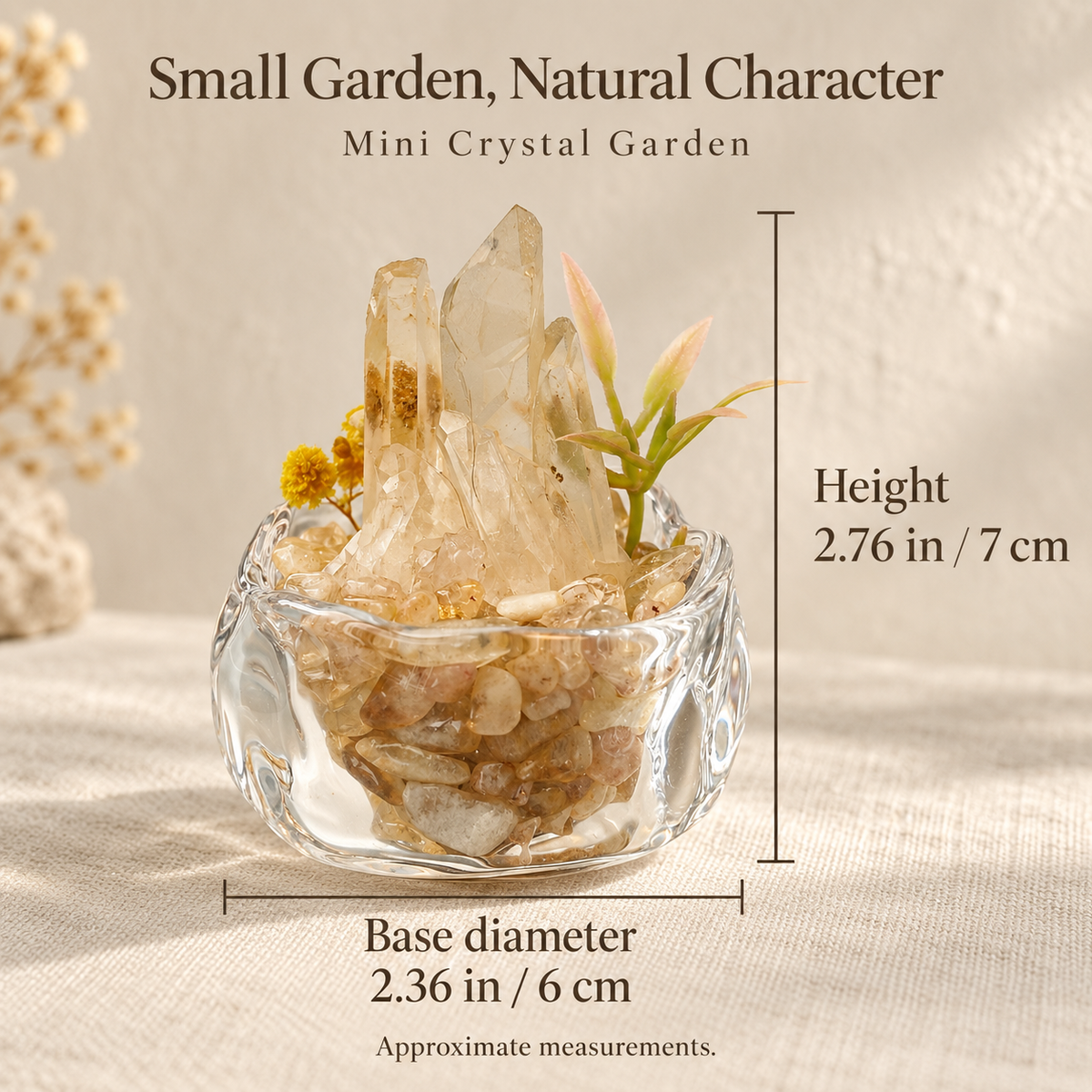 Brazilian Citrine Garden – Mini Yellow Floral Decor