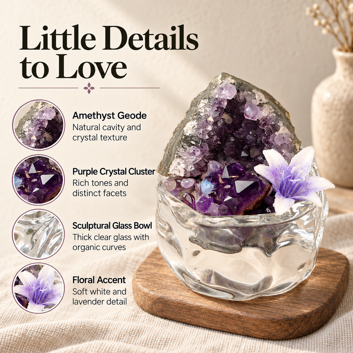 Amethyst Geode Garden – Mini Purple Floral Decor