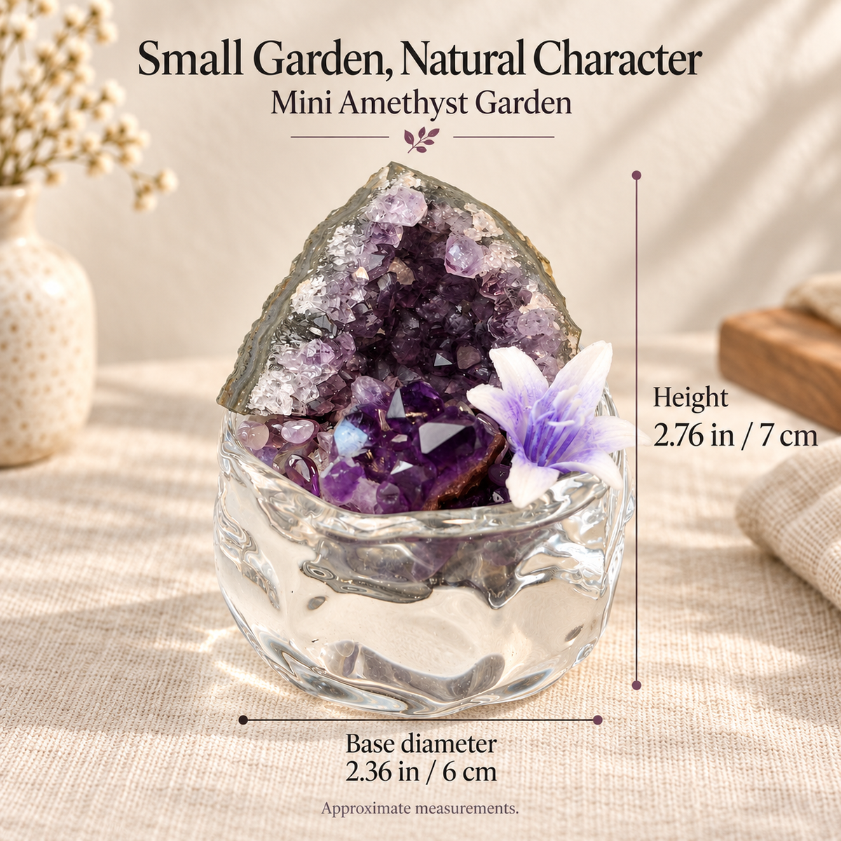Amethyst Geode Garden – Mini Purple Floral Decor