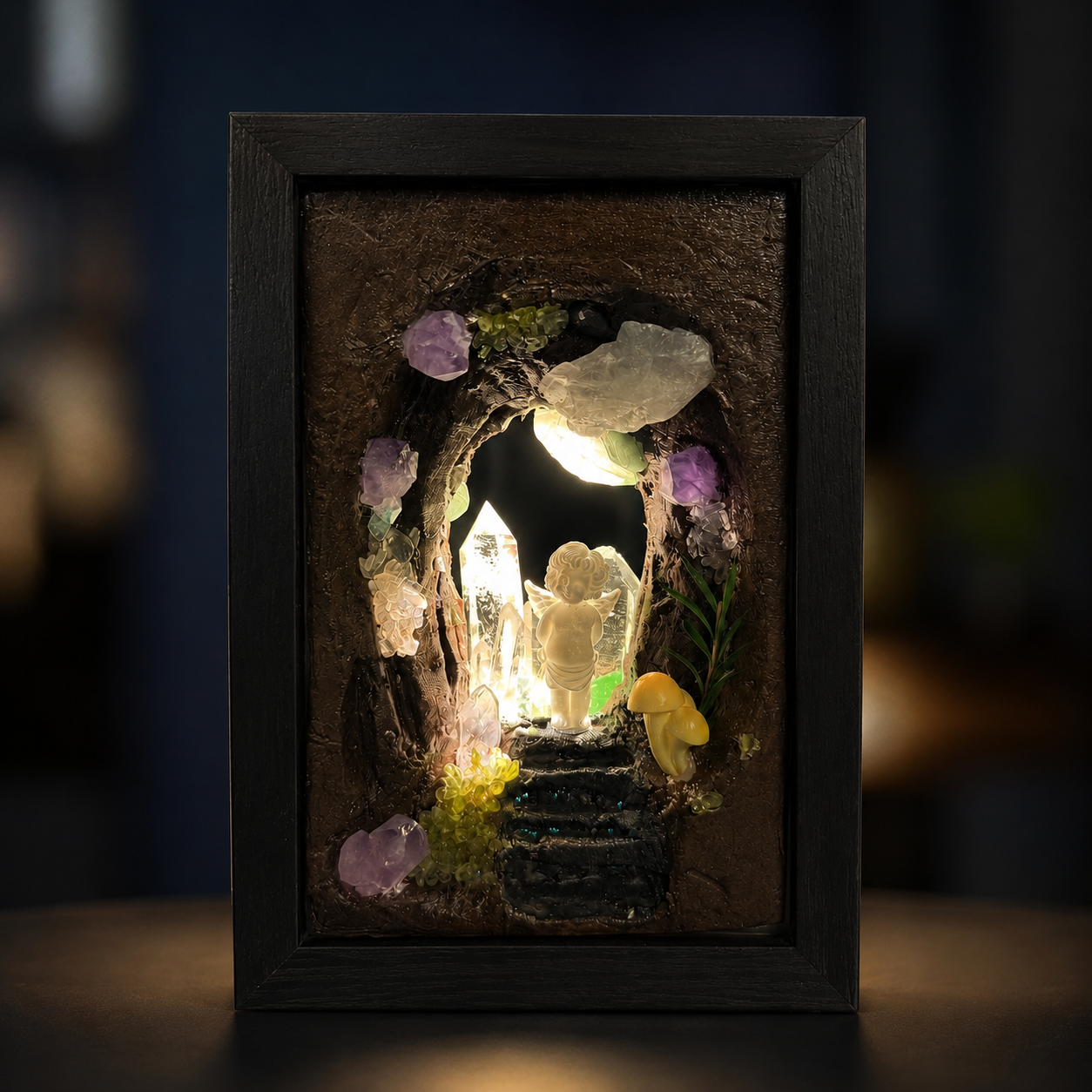 Handmade Angel Crystal Cave Night Light