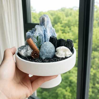 Celestite & Black Tourmaline Crystal Garden